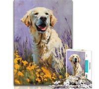 1000 Piece Jigsaw Puzzles for Teenagers Happy Golden Retriever Puzzles for Adults,Stress Reliever Difficult Challenge Secret Santa Gifts (size 75x50cm)
