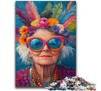 1000 Piece Jigsaw Puzzles for Teenagers Happy Grandma Jigsaw,Educational Games Home Decoration Suitable for Desktop Decoration (38x26cm)