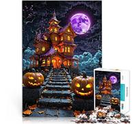 1000 Piece Jigsaw Puzzles for teenagers Haunted House Halloween Denkspiel denn eignet sich ideal als Geschenk für die ganze Familie38x26cm