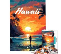 1000 Piece Jigsaw Puzzles for Teenagers Hawaii Sunset Glow Brain Intelligence Challenge Addictive Toys Family Games A Work of Art Gifts Ideas (size 38x26cm)