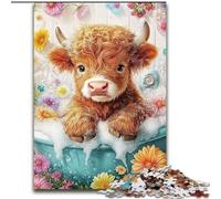 1000 Piece Jigsaw Puzzles for Teenagers Highland Cow, Learning Educational Toys Unique Birthday And Gifts for Age 14+ (Size 50x75cm)