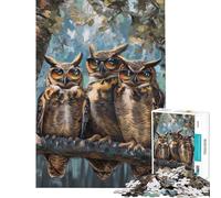 1000 Piece Jigsaw Puzzles for Teenagers Hilarious Owls Sunglasses Adult Jigsaw Puzzle Relax Games Wall Art Help The Brain Exercise (Size 38x52cm)
