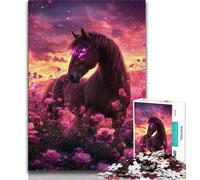 1000 Piece Jigsaw Puzzles for Teenagers Horse Among Flowers Teenager Puzzles,Quiz Game for Is Ideal As A Gift for The Whole Family (size 75x50cm)
