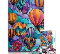 1000 Piece Jigsaw Puzzles for Teenagers Hot Air Balloon 1000 Piece Puzzle,Artistic Wall Decor & Birthday Gift Idea for Friends, Home Office (size 38x26cm)