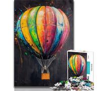 1000 Piece Jigsaw Puzzles for Teenagers Hot Air Balloon Oil Painting 1000 Pieces for Teenagers,Staycation Kill Time with Matching Poster And Trivia Sheet (size 75x50cm)