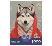 1000 Piece Jigsaw Puzzles for Teenagers Husky Geisha Adult Jigsaw Puzzle Brain Teaser Game Difficult Challenge Unique Birthday And Gifts 70x50cm/1000pcs