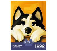 1000 Piece Jigsaw Puzzles for Teenagers Husky Peeking Over Fence Adult Jigsaw Puzzle Brain Teaser Game Difficult Challenge Unique Birthday And Gifts 52x38cm/1000pcs