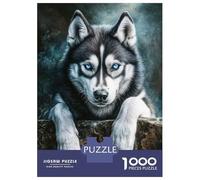 1000 Piece Jigsaw Puzzles for Teenagers Husky with Blue Eyes Puzzle for Adults Hands-on Game Wall Decoration Unique Birthday And Gifts 38x26cm/1000pcs