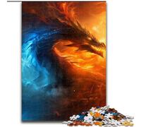 1000 Piece Jigsaw Puzzles for Teenagers Ice And Fire Dragon, Stress Relief Toys Unique Birthday And Gifts for Ages 14+ (Size 26x38cm)