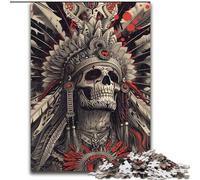 1000 Piece Jigsaw Puzzles for Teenagers Indian Skull, Stress Reliever Difficult Challenge Secret Santa Gifts for Age 14 Years Up (Size 26x38cm)