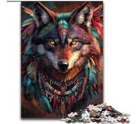 1000 Piece Jigsaw Puzzles for Teenagers Indian Wolf, Learning Educational Toys Unique Birthday And Gifts for Age 14+ (Size 26x38cm)