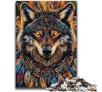 1000 Piece Jigsaw Puzzles for Teenagers Indian Wolf Puzzles for Teenagers,Decompressing Intellectual Educational Toy Perfect Decoration (38x26cm)