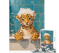 1000 Piece Jigsaw Puzzles for Teenagers Jaguar Bath Time Jigsaw Puzzles for Adults Stress Reliever Parent-child Interaction Birthday Present, Gifts, (38x52cm)