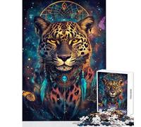 1000 Piece Jigsaw Puzzles for Teenagers Jaguar Dreamcatcher Adult Jigsaw Puzzle Fun Games Difficult Challenge Help The Brain Exercise (Size 38x52cm)