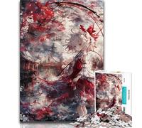 1000 Piece Jigsaw Puzzles for Teenagers Japanese Anime Girl,Family Game Stress Reliever Difficult Challenge Suitable for Couples 38x26cm