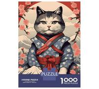 1000 Piece Jigsaw Puzzles for Teenagers Japanese Cat 8 Puzzles for Adults Brain Teaser Game Pattern Assembly for Birthday, Chrismas 52x38cm/1000pcs