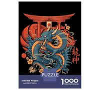 1000 Piece Jigsaw Puzzles for Teenagers Japanese Dragon Art Jigsaw for Adults DIY Toys Pattern Assembly Help The Brain Exercise 38x26cm/1000pcs