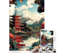 1000 Piece Jigsaw Puzzles for Teenagers Japanese Pagoda And Mountain Practical Game Birthday Present Home Decoration Toys Train Your Brain And Hands (38X26cm)