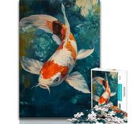 1000 Piece Jigsaw Puzzles for Teenagers Japanese Style Koi Teenager Jigsaw,Relax Games Is Ideal As A Gift for The Whole Family 26x38cm