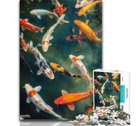 1000 Piece Jigsaw Puzzles for Teenagers Japanese Style Koi Teenager Puzzles,Toys Educational Games Stress Relieving Unique Birthday And Gifts (size 75x50cm)