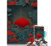 1000 Piece Jigsaw Puzzles for Teenagers Japanese Style Waves 1000 Piece Puzzle,Artistic Wall Decor & Birthday Gift Idea for Friends, Home Office (size 38x26cm)