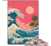 1000 Piece Jigsaw Puzzles for Teenagers Japanese Style Waves, Educational Toys for Is Ideal As A Gift for The Whole Family for And 14 Years Old (Size 50x75cm)
