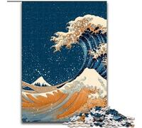1000 Piece Jigsaw Puzzles for Teenagers Japanese Style Waves, Learning Educational for Is Ideal As A Gift for The Whole Family (Size 50x75cm)