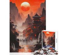 1000 Piece Jigsaw Puzzles for Teenagers Japanese Sunset Practical Game Birthday Present Home Decoration Toys Train Your Brain And Hands (38X26cm)