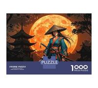 1000 Piece Jigsaw Puzzles for Teenagers Japanese Warrior Moon Poster Teenager Puzzles Relaxing Games Hand Speed Race Help The Brain Exercise 38x26cm/1000pcs