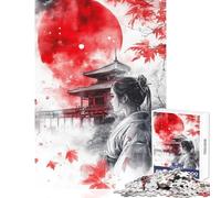 1000 Piece Jigsaw Puzzles for Teenagers Japanese Warrior Path Educational Game Tough Challenge Educational Toy Challenging Game Gifts (26X38cm)