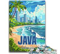 1000 Piece Jigsaw Puzzles for Teenagers Java Island Indonesia Adult Puzzles,Challenging Game Gifts for Is Ideal As A Gift for The Whole Family (26x38cm)