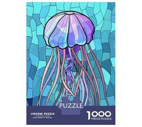 1000 Piece Jigsaw Puzzles for Teenagers Jellyfish in Blue Water Adult Jigsaw Puzzle Brain Teaser Game Difficult Challenge Unique Birthday And Gifts 38x26cm/1000pcs