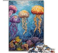 1000 Piece Jigsaw Puzzles for Teenagers Jellyfish Oil Painting, Learning Educational Toys Unique Birthday And Gifts for Age 14+ (Size 26x38cm)
