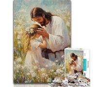 1000 Piece Jigsaw Puzzles for Teenagers Jesus,Challenging Game And Family Play with Fully Interlocking Randomly Shaped Pieces (38x26cm)