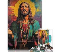 1000 Piece Jigsaw Puzzles for Teenagers Jesus,Challenging Game And Family Play with Fully Interlocking Randomly Shaped Pieces (75x50cm)