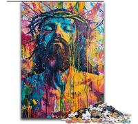 1000 Piece Jigsaw Puzzles for Teenagers Jesus Graffiti, for Educational Game Challenge Toy Unique Home Decor And Gifts (Size 26x38cm)