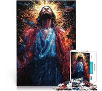 1000 Piece Jigsaw Puzzles for teenagers Jesus in Paint Splatter DIY-Spielzeug Verbessern Sie das Gedächtnis38x26cm