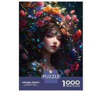 1000 Piece Jigsaw Puzzles for Teenagers Jigsaw A Girl Painted in Petals Jigsaw for Adults Hands-on Game But Fun And Humorous Help The Brain Exercise 70x50cm/1000pcs
