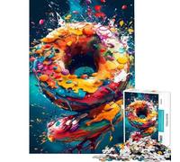 1000 Piece Jigsaw Puzzles for Teenagers Jigsaw Abstract Donut Explosion Teenager Puzzles Hands-on Game Difficult Hard Help The Brain Exercise (Size 38x26cm)