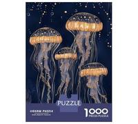 1000 Piece Jigsaw Puzzles for Teenagers Jigsaw Abstract Golden Jellyfish Jigsaw for Adults Hands-on Game But Fun And Humorous Help The Brain Exercise 52x38cm/1000pcs