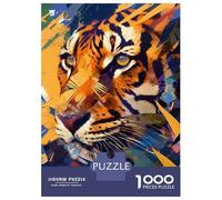 1000 Piece Jigsaw Puzzles for Teenagers Jigsaw Abstract Tiger Portrait Puzzle for Adults Relax Games Home Decoration Stress Reduction Gifts 70x50cm/1000pcs