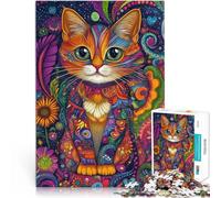 1000 Piece Jigsaw Puzzles for teenagers Jigsaw AESTHETIC CAT ART Brain Teaser for is ideal as a gift for the whole family 50x70cm