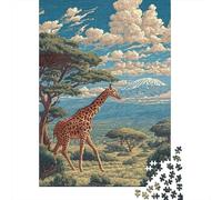 1000 Piece Jigsaw Puzzles for Teenagers Jigsaw African Safari Scene with Giraffe Jigsaw Hands-on Game Hand Speed Race Deal As Gifts for The Whole Family 70x50cm/1000pcs