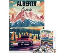 1000 Piece Jigsaw Puzzles for Teenagers Jigsaw Alberta Canada Travel Poster Toy Wall Decor Birthday Gift Hands-on Game Artists Collection, Fine Art Size 50x75cm