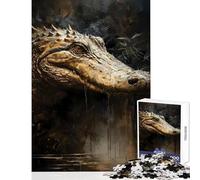1000 Piece Jigsaw Puzzles for Teenagers Jigsaw Alligator Respected Toy Wall Decor Birthday Gift Hands-on Game Artists Collection, Fine Art Size 38x52cm