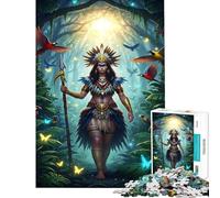 1000 Piece Jigsaw Puzzles for Teenagers Jigsaw Amazonian Warrior in Jungle for Birthday, Chrismas A Work of Art Impossible Game for And from 14 Years And over (38x26cm)