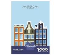 1000 Piece Jigsaw Puzzles for Teenagers Jigsaw Amsterdam Travel Snippet Jigsaw Relaxing Games A Work of Art Unique Birthday And Gifts 38x26cm/1000pcs