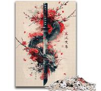 1000 Piece Jigsaw Puzzles for Teenagers Jigsaw Ancient Samurai Katana For Family Fun Impossible Game Gifts for Women Men 38x26cm