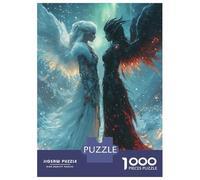 1000 Piece Jigsaw Puzzles for Teenagers Jigsaw Angel Vs Demon Jigsaw Hands-on Game Hand Speed Race Deal As Gifts for The Whole Family 70x50cm/1000pcs