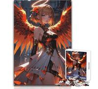 1000 Piece Jigsaw Puzzles for Teenagers Jigsaw Angel with Fiery Wings Family Fun & Game Night Difficult Challenge Great Gift Size 38x52cm
